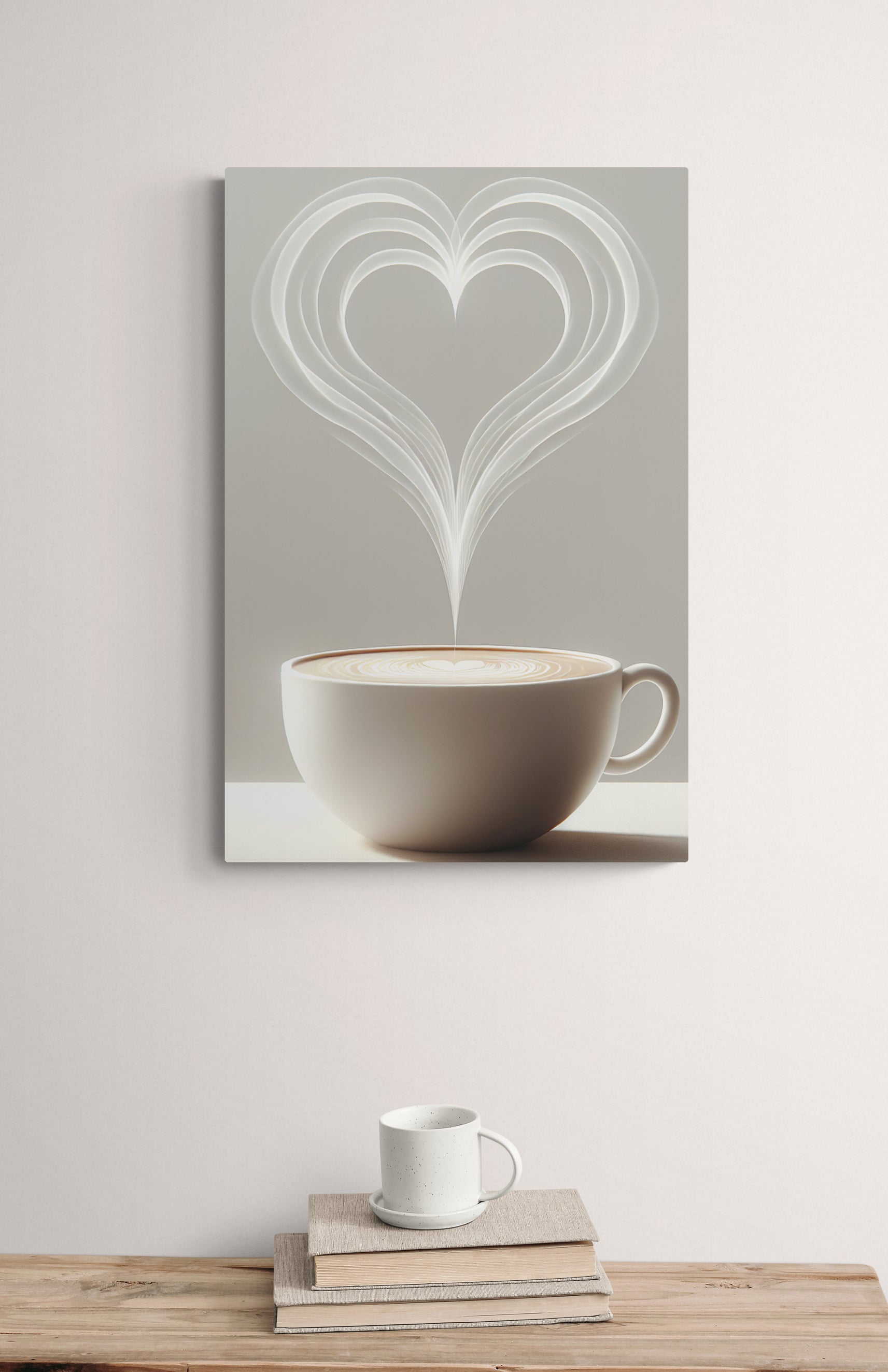 Coffee Steam Heart Canvas
