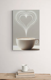 Coffee Steam Heart Canvas