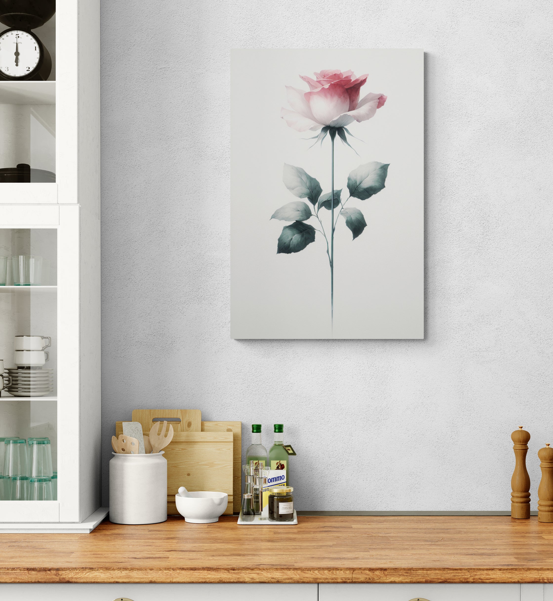 Minimalist Rose Flower Canvas