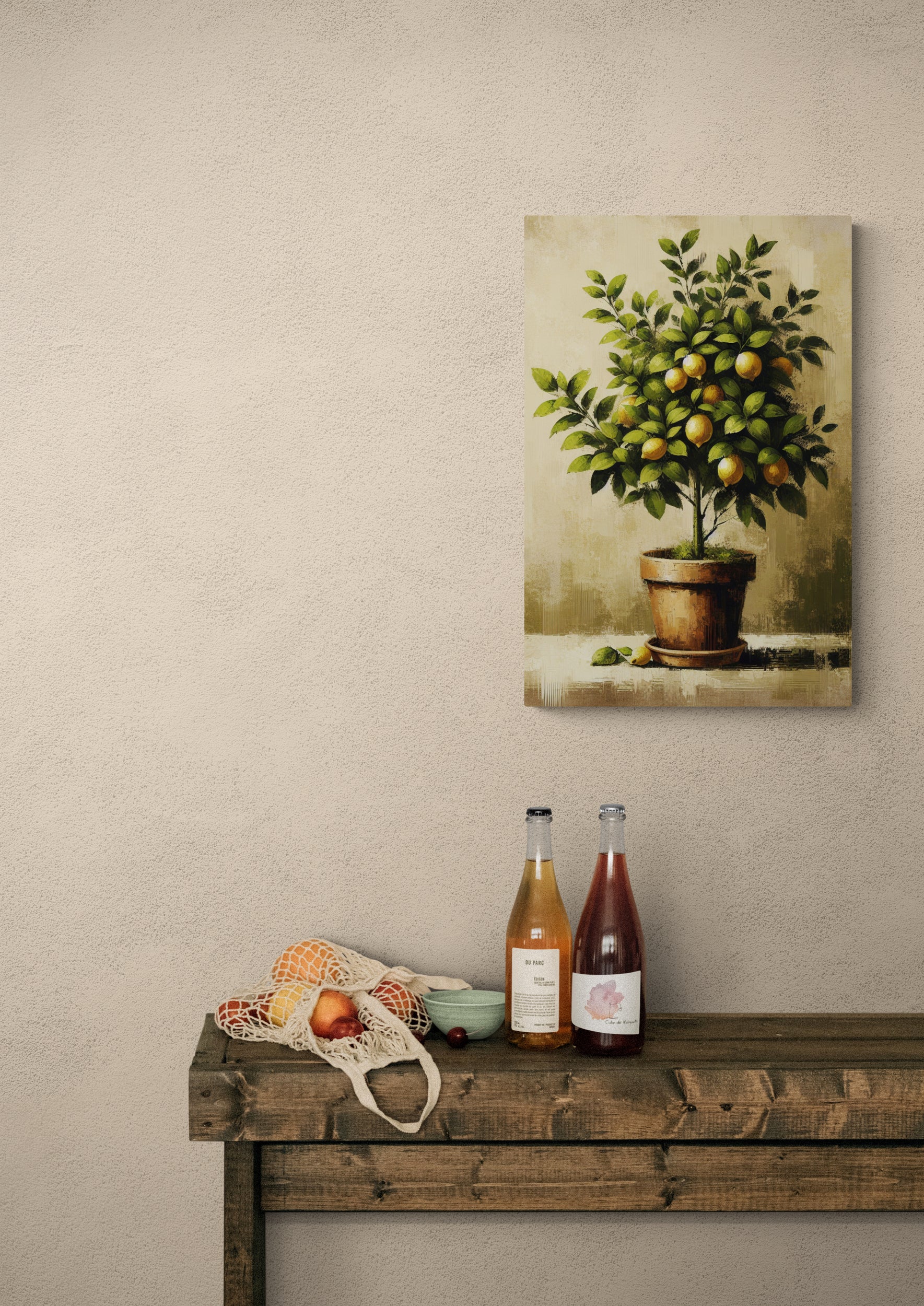 Rustic Cherry Tree In Pot Canvas