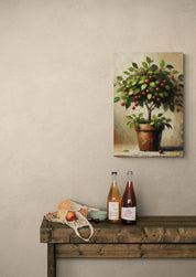 Rustic Lemon Tree In Pot Canvas